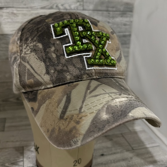Texas sparkling rhinestone camouflage distressed baseball cap hat - Picture 2 of 7
